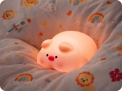 Lumină de noapte LED porc somnoros, silicon [RTV100563]