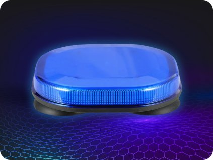 BALIZĂ LED DE AVERTIZARE 15W, R65, R10, 12/24V, IP67, 2 MODURI, ALBASTRU [BLK0065]