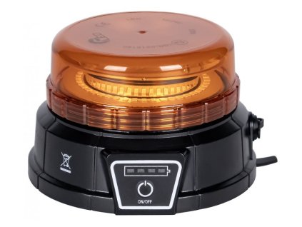 KAMAR LED REINCARCABIL, BALIZ DE AVERTIZARE CU TELECOMANDA, 20W, 8 MODURI, PORTOCALIU, 12/24V, IP65, MAGNET [ALR0058-WL-RC]