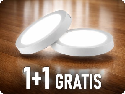 Panou aplicat  LED cu sursă de alimentare 18W, cip Samsung, rotund, 1+1 gratis!