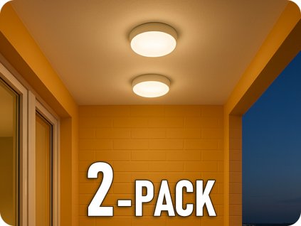 Aplica LED de tavan/aplicat cu senzor, 8W / 16W / 20W, 1050lm-2600lm, IP65, schimbare de culoare 3000/4000/6000K/2-PACK!