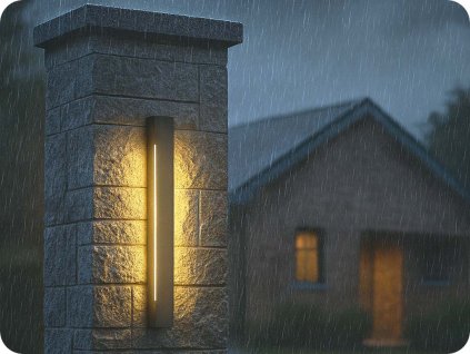Lampă de exterior liniară LED de perete 23W, 3150lm, IP65, 4000K, neagră