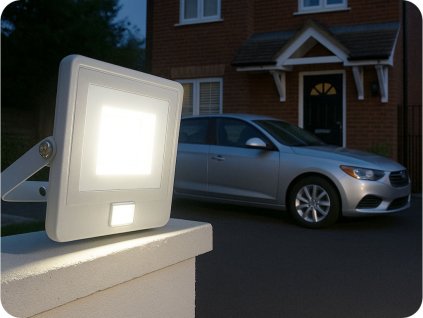 Reflector LED cu senzor PIR 30W, 2340lm, alb