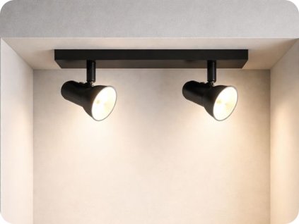 Lampă de tavan LED pentru interior 2xGU10, RIO, neagră [AD-OP-6430BGU10]