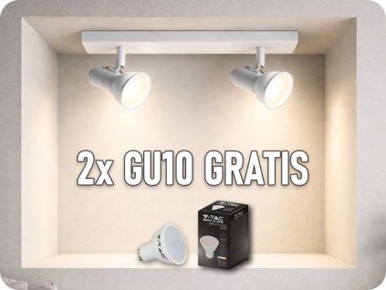 Lampă de tavan LED pentru interior 2xGU10, RIO, albă [AD-OP-6430WGU10] + 2x bec GU10 gratis!