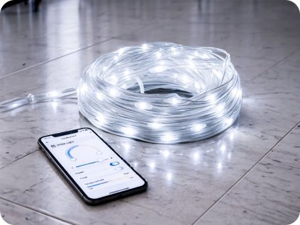 Lanț decorativ SMART cu LED-uri 30m, 2,7W, 6500K, IP65 [ML61612]