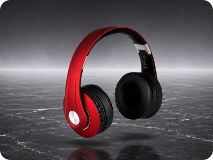 Căști wireless Bluetooth, 500mAh, roșii
