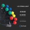 Lanț cu LED 20 x becuri LED RGB 0,5 W, 10 m, 24 V, IP44