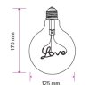 Bec LED E27 LOVE cu filament 5W (70Lm), G125, 2200K