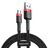 Cablu Micro USB Baseus Cafule 1.5A, 2m, roșu+negru [CAMKLF-C91]