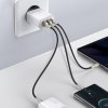 Adaptor de încărcare rapidă Baseus 2xUSB, USB-C, PD, 3A, 30W, alb
