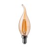 Lumanare cu bec cu filament LED retro, E14, 4W, 350lm, sticla chihlimbar, 2200K