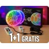 Set bandă LED RGB 4.8W/m, 2x5m + alimentare + control, IP20, 1+1 gratuit!
