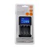 Încărcător Solight cu afișaj LCD, AC 230V, 450mA, 4 canale, AA/AAA, controlat cu microprocesor [DN25]