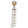 Cablu prelungitor Solight, 5 prize, comutator, 3m, alb [PP52]