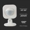 Senzor WiFi PIR 2xAAA rază 2-8m 120° (aplicație V-TAC smart light) compat. cu Google Home și Amazon Alexa alb