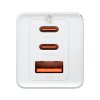 Adaptor de încărcare Baseus GaN5 Pro 2xUSB-C + USB, 65W alb [CCGP120202]