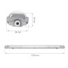 Suport pentru tub LED Limea 2x120cm, IP65 [SLI028015_SLIM]