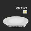 Panou LED incorporat cu alimentare, 6W, 490lm, rotund/2-PACK!