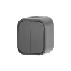 Întrerupător cu 2 butoane, montat pe suprafață, 10A 250V, gri, IP54 [OR-OE-7801/G]