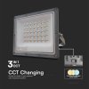 37324 3 led reflektor 50w 5000lm ip65 cct zmena farby 3000k 4000k 6500k sivy