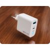 Adaptor încărcător GaN PD QC 1x USB-C, 1x USB, 45W, alb [GSM171396]