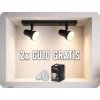 Lampă de tavan LED pentru interior 2xGU10, RIO, neagră [AD-OP-6430BGU10] + 2x bec GU10 gratis!
