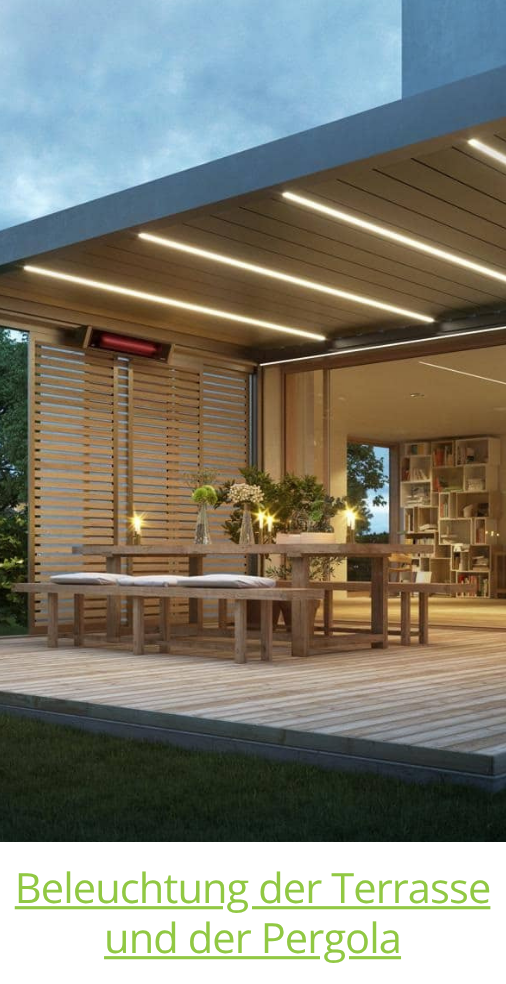 Beleuchtung der Terrasse und der Pergola