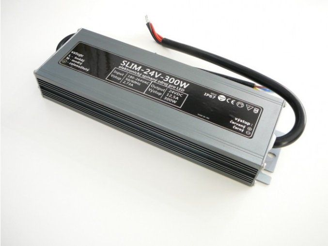 66837 2-LED-Transformator, 24 V, 300 W, IP67, schlank