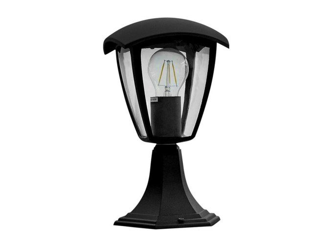 131028 cerna zahradni lampa pro zarovku e27 29cm