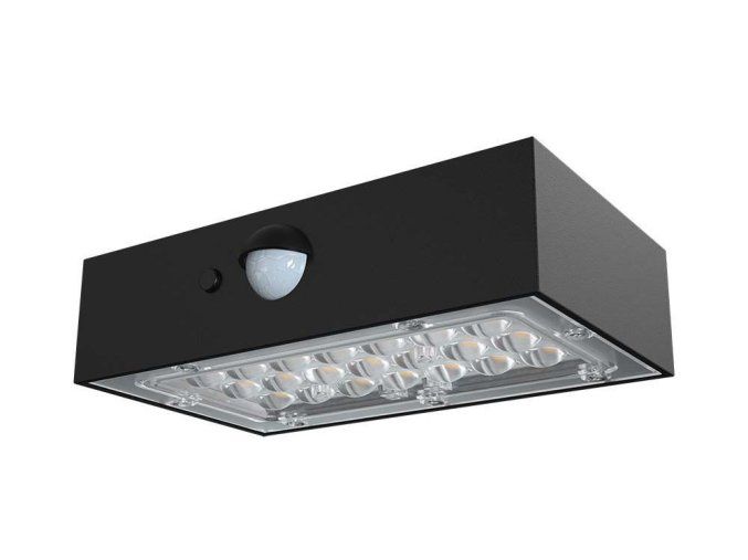 128880 cerne led nastenne solarni svitidlo s pohybovym cidlem 3w ip65