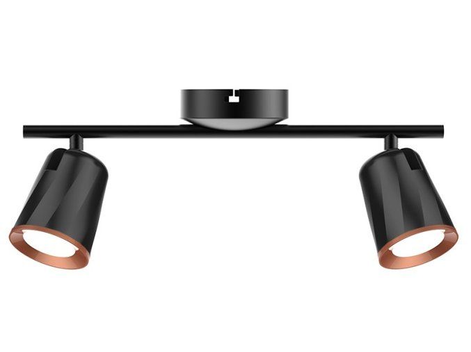 Schwarze LED-Deckenleuchte 12W (Lichtfarbe Warmweiß)