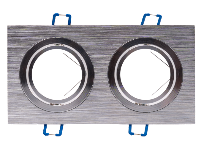 79779 Doppel-Deckenrahmen aus gebürstetem Aluminium, quadratisch klappbar