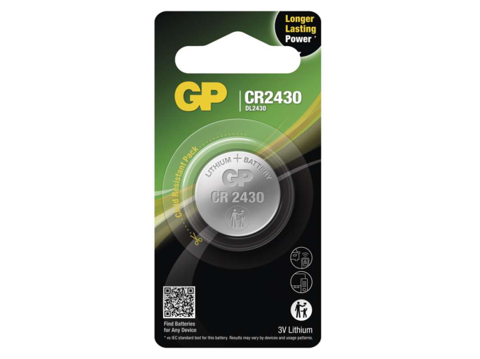 114867 Lithium-Knopfzelle GP CR2430, 1 Stück