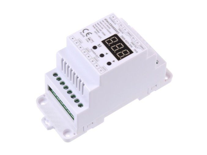 132419 dmx dekoder na din listu pro led pasky 4 kanalovy