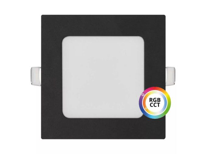 132500 cerny vestavny led panel hranaty 120 x 120mm 9w 24v rgb cct