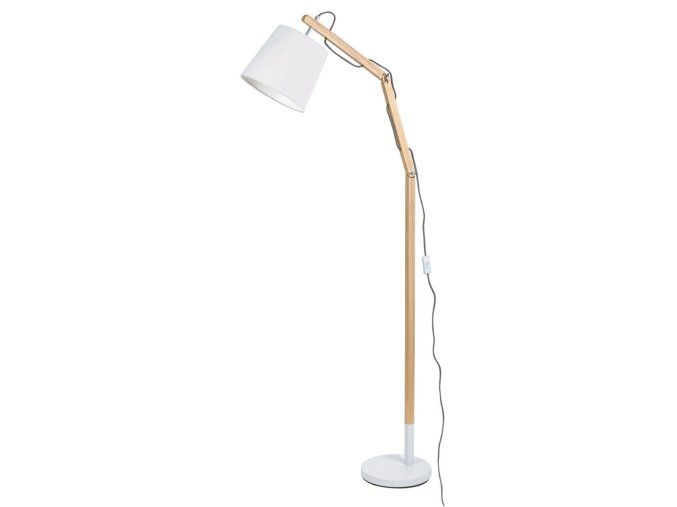 134901 bila stojaci lampa thomas s dekorem dreva pro zarovku e27