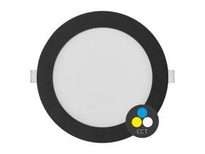 129198 cerny vestavny led panel kulaty 174mm 12w 24v cct