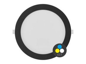 129204 cerny vestavny led panel kulaty 300mm 24w 24v cct