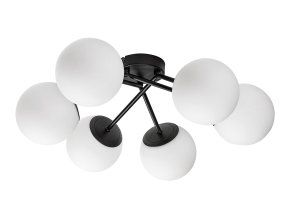 135855 cerne stropni svitidlo meduza pro zarovku 6x e14