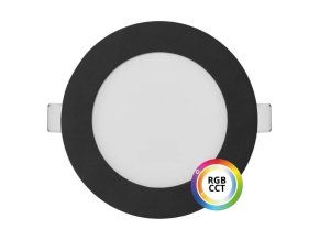 132488 cerny vestavny led panel kulaty 120mm 9w 24v rgb cct