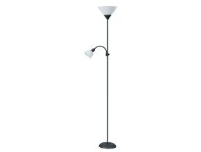 134844 cerna stojaci lampa action s bilymi stinidly pro zarovky e27 e14