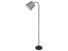 134886 cerna stojaci lampa godric s sedym stinidlem pro zarovku e27