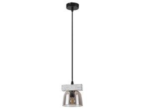 137016 cerny zavesny lustr cardamom s dekorem dreva pro zarovku e14
