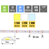 66114 led pasek 12w m 12v s krytim ip54