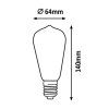 136806 1 led zarovka filament jantar st65 4w e27