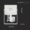 Weißer LED-Strahler 10W mit Bewegungsmelder Premium (Lichtfarbe Warmweiß)