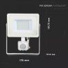 Weißer LED-Strahler 30W mit Bewegungsmelder Premium (Lichtfarbe Warmweiß)