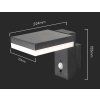 130656 2 cerne led nastenne solarni svitidlo hranate s pohybovym cidlem 5 5w ip54