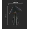 130731 3 cerna led stolni nabijeci lampa 240mm 3w
